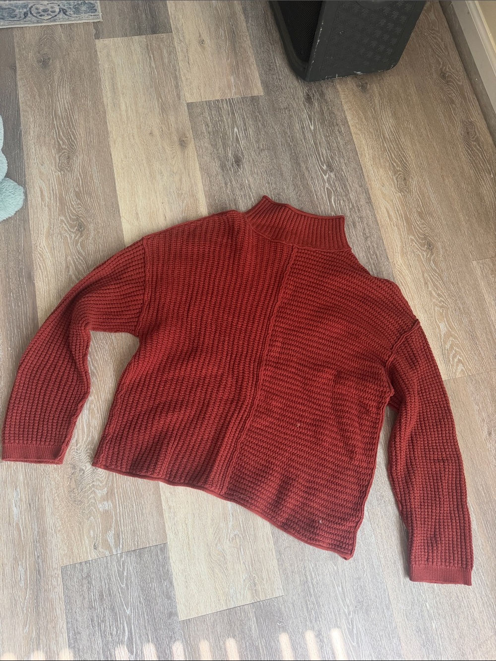 Sonoma Brick Red Cowl-Neck Knit Sweater
